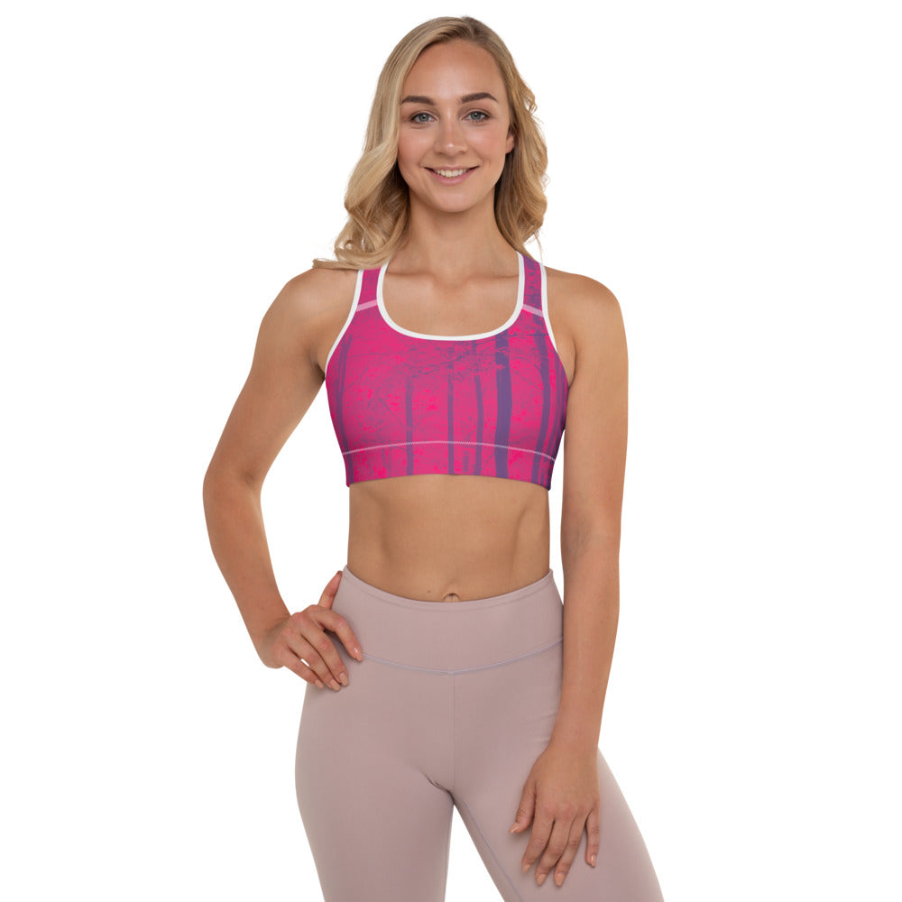 Into The Woods Hot Pink Padded Sports Bra – Art Leggings