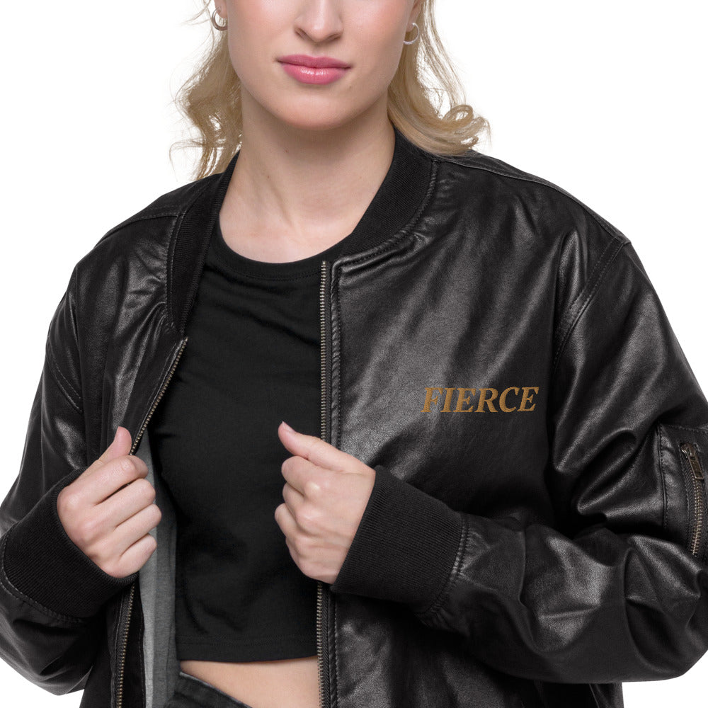 Fierce Leather Bomber Jacket