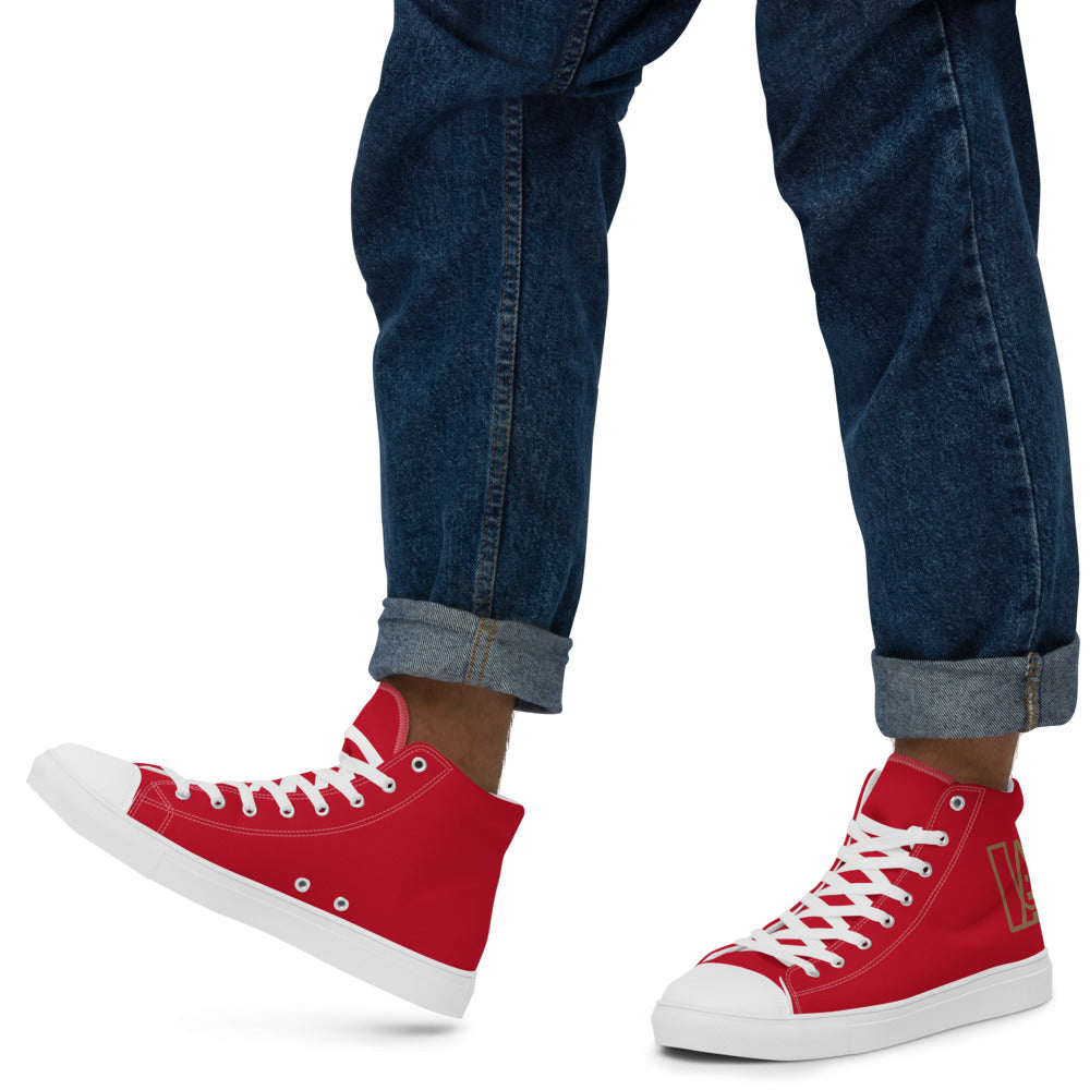 ICONIC Men’s high top canvas shoes in Red