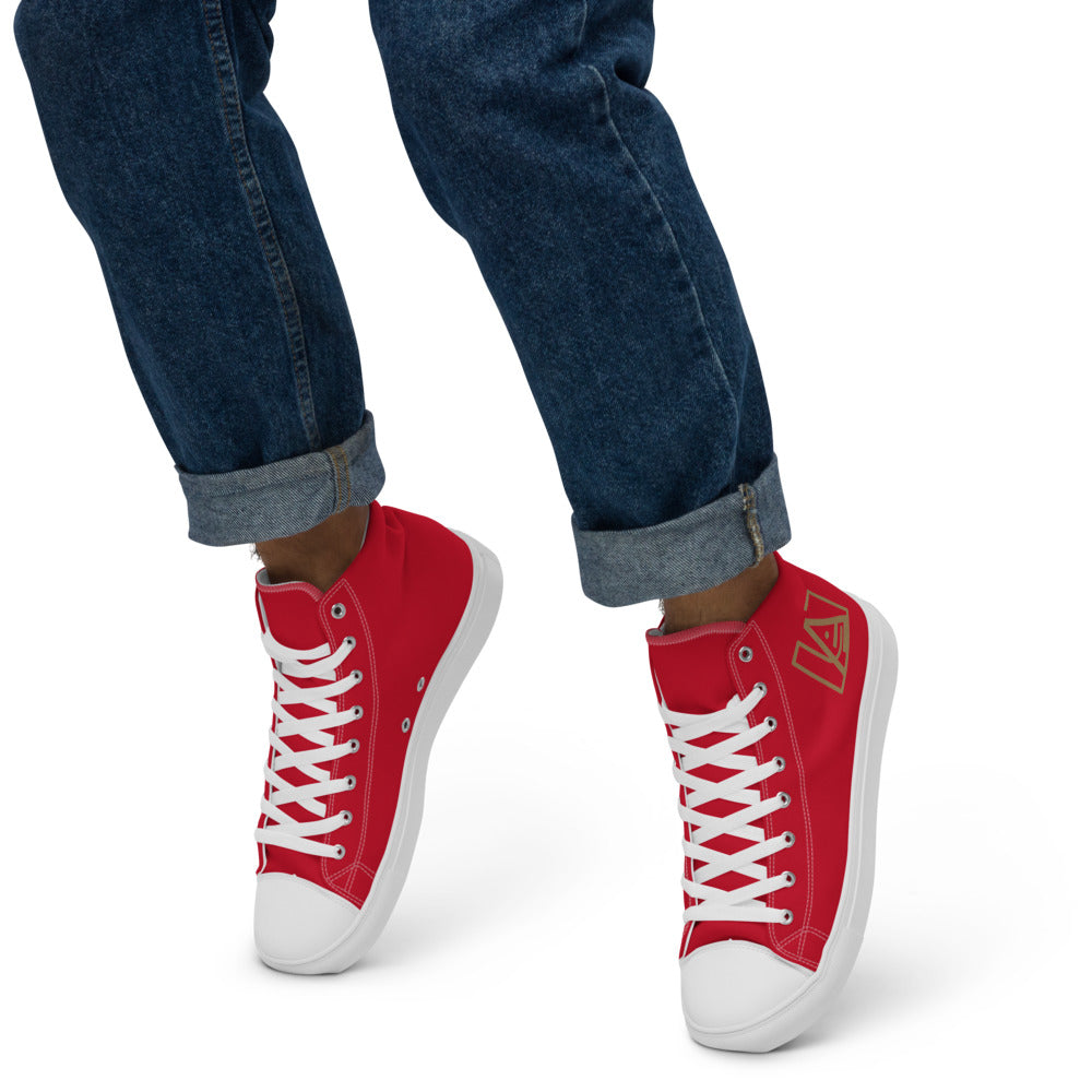 ICONIC Men’s high top canvas shoes in Red