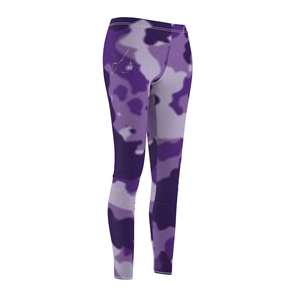 Art Leggings Purple Camo Brushed Suede Leggings