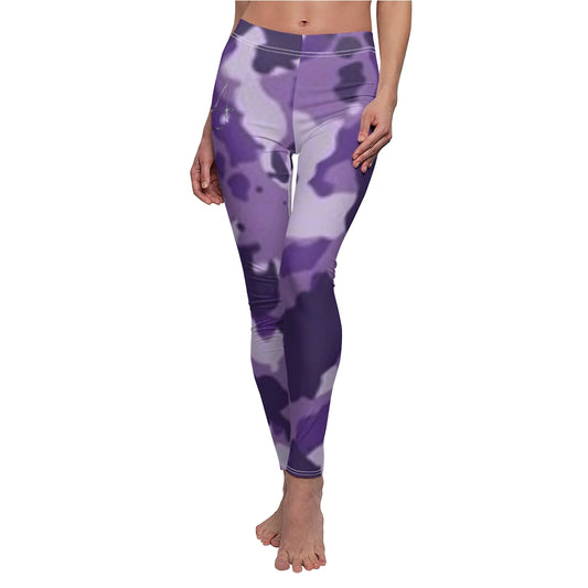 Art Leggings Purple Camo Brushed Suede Leggings