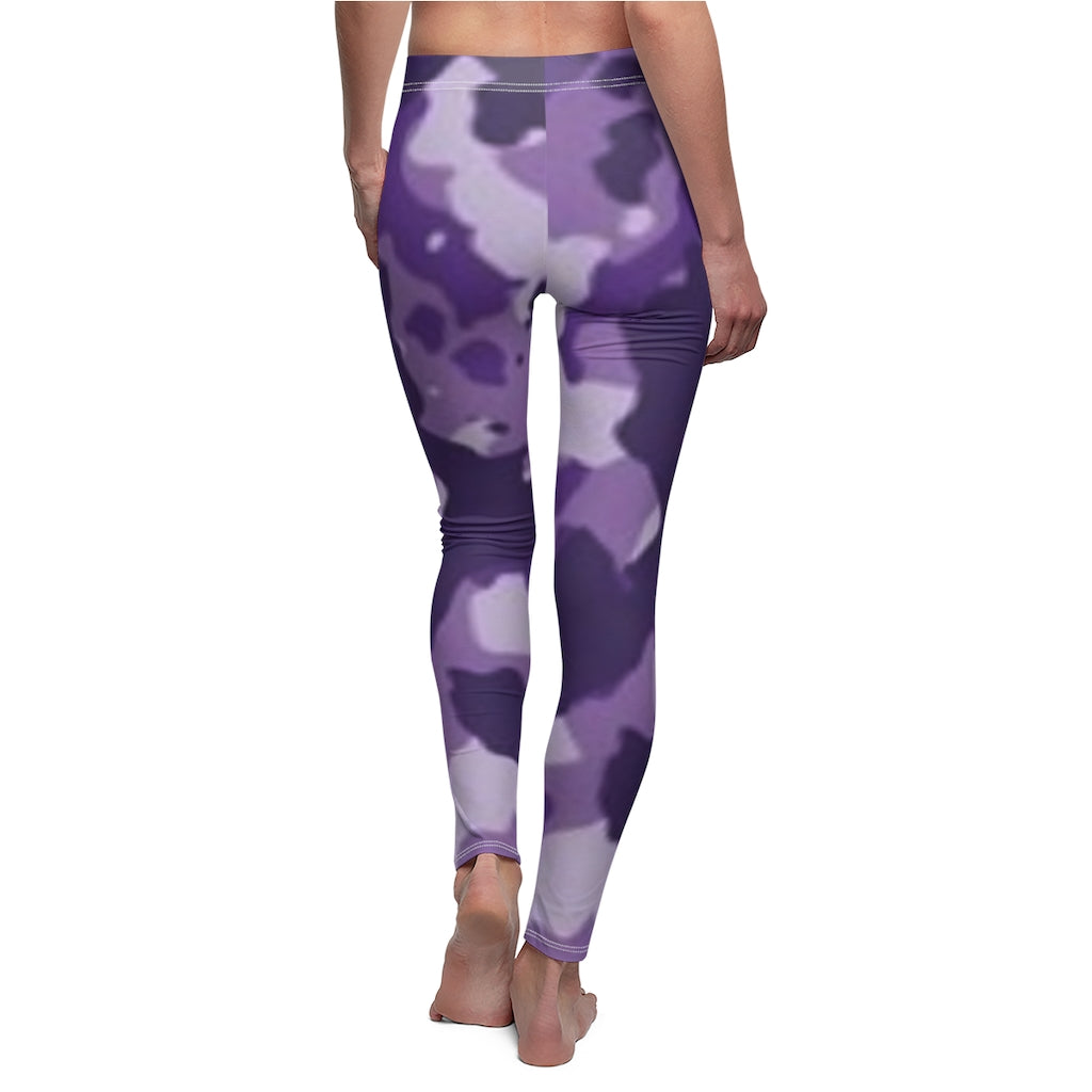 Art Leggings Purple Camo Brushed Suede Leggings