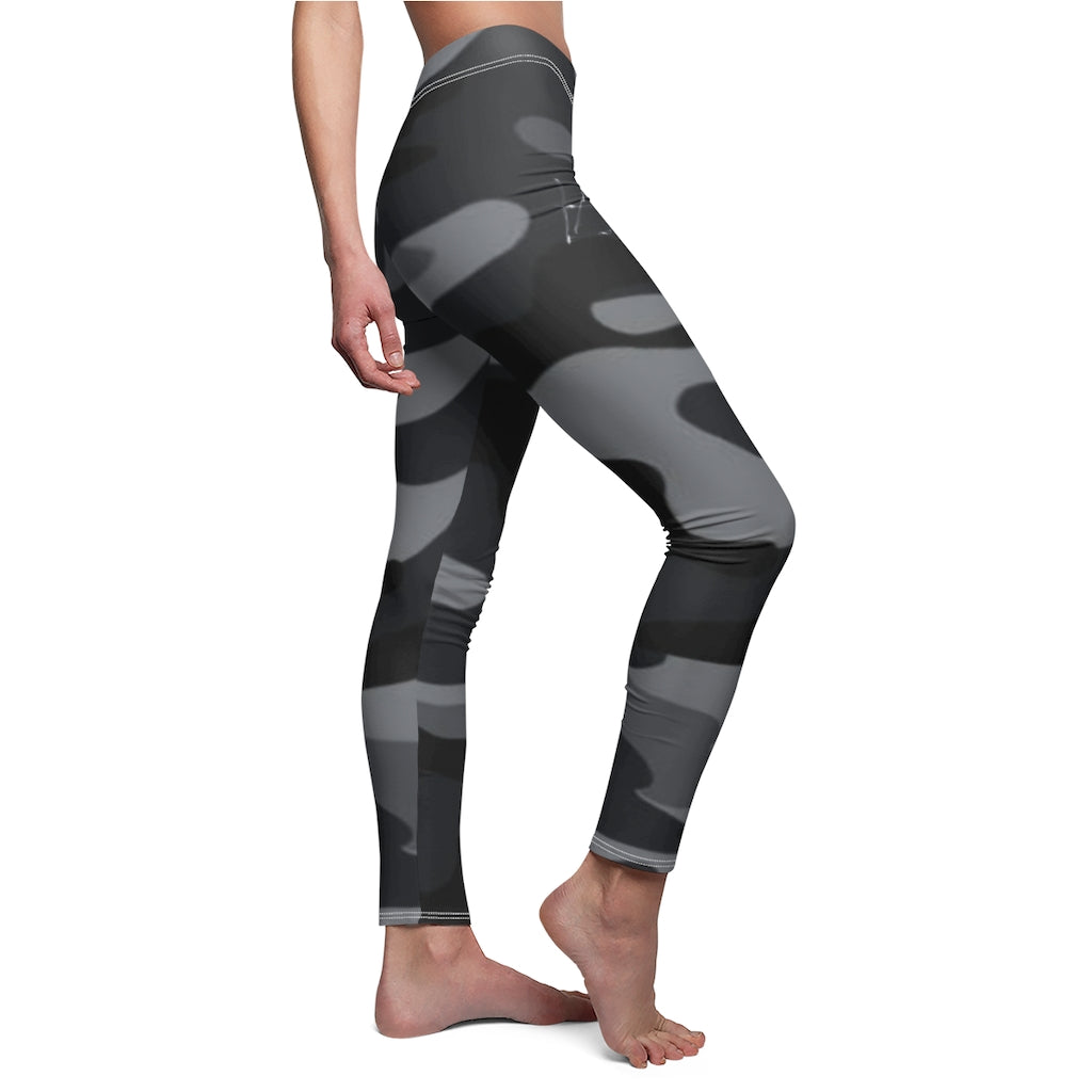 Art Leggings Black & Grey Camo Brushed Suede Leggings