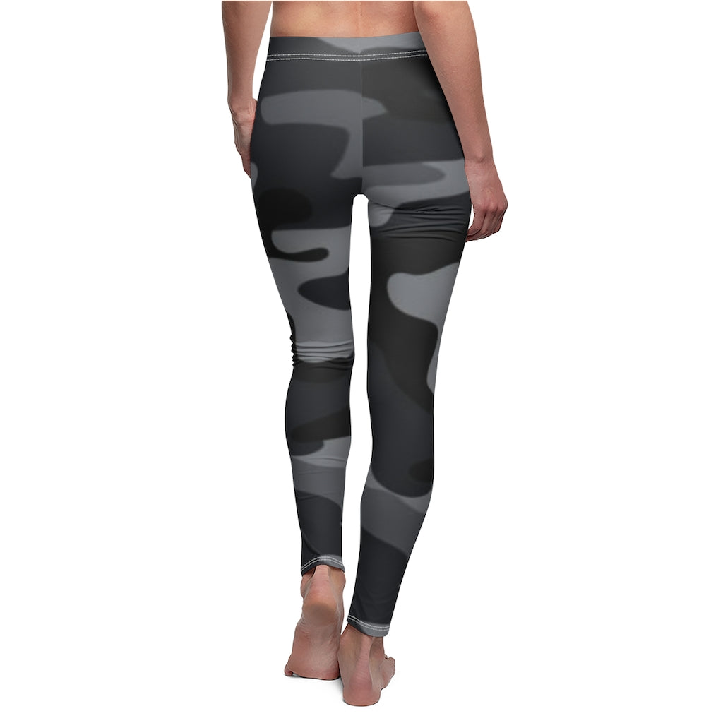 Art Leggings Black & Grey Camo Brushed Suede Leggings