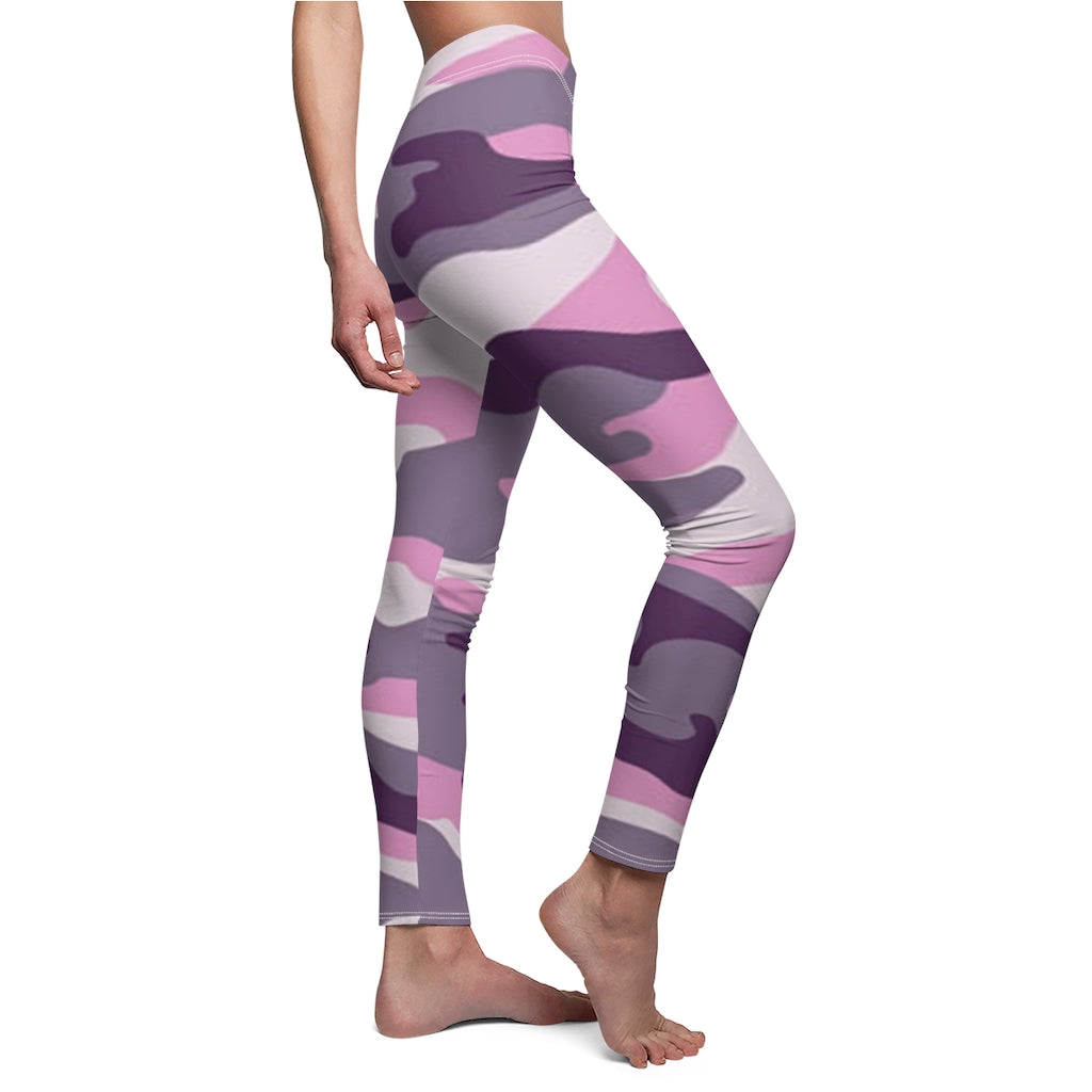 Art Leggings Pink Camo Brushed Suede Leggings