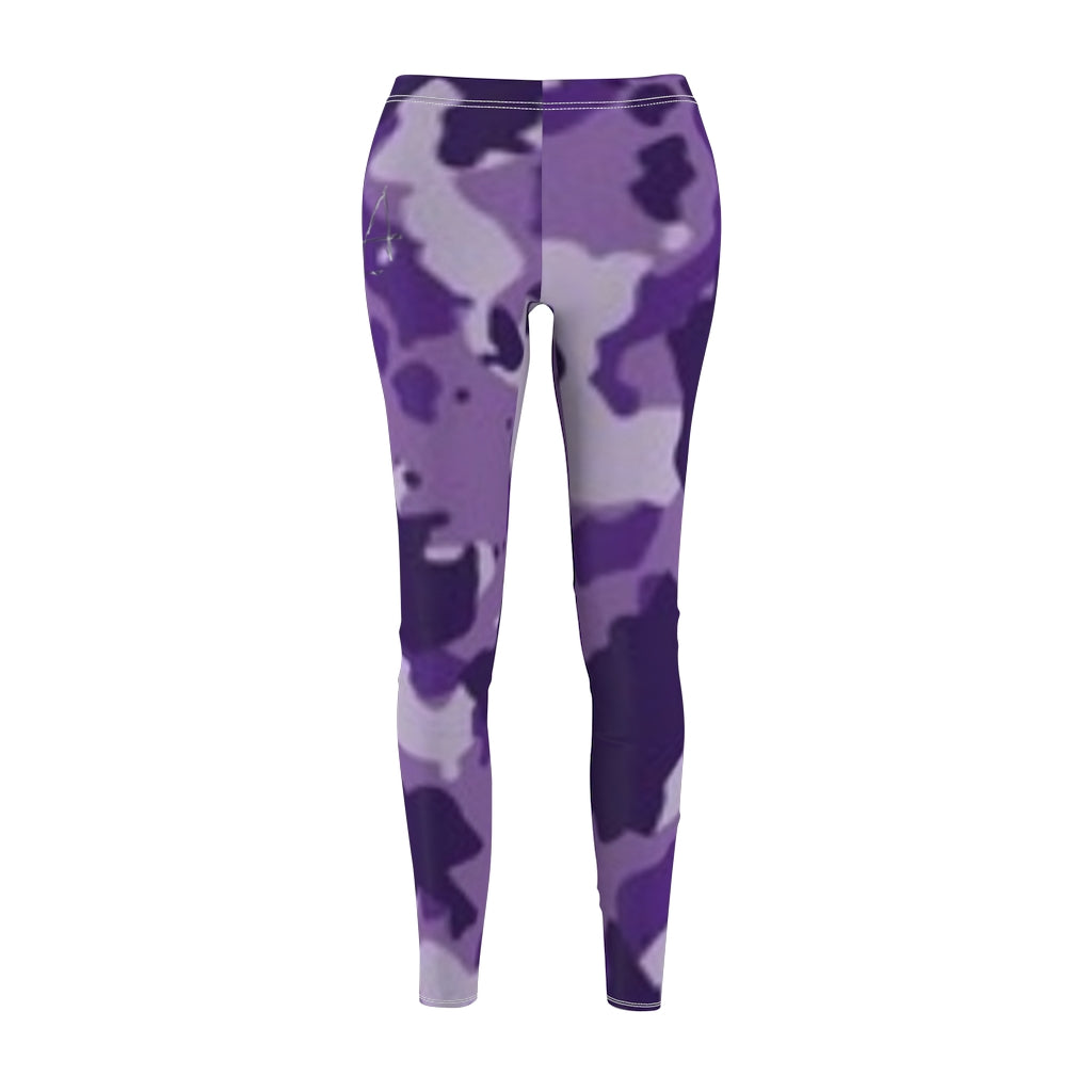 Art Leggings Purple Camo Brushed Suede Leggings