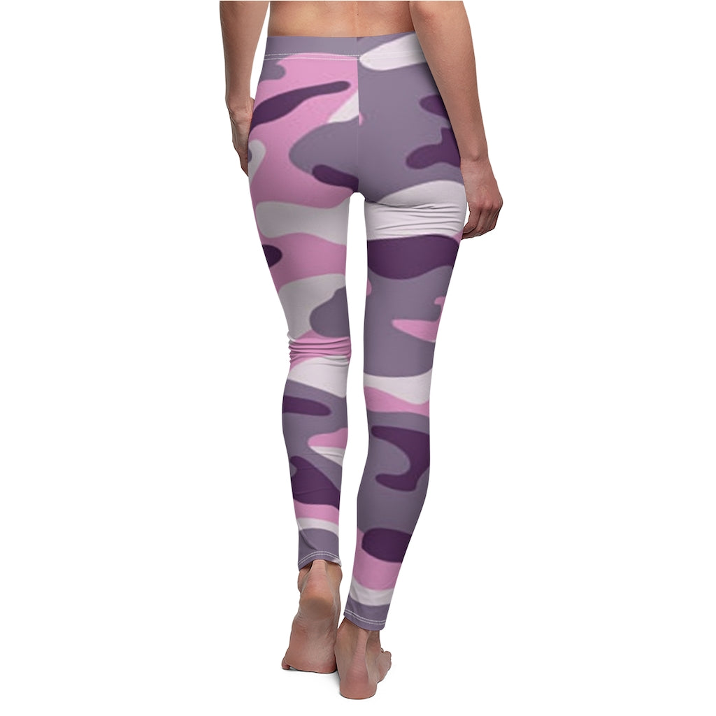 Art Leggings Pink Camo Brushed Suede Leggings