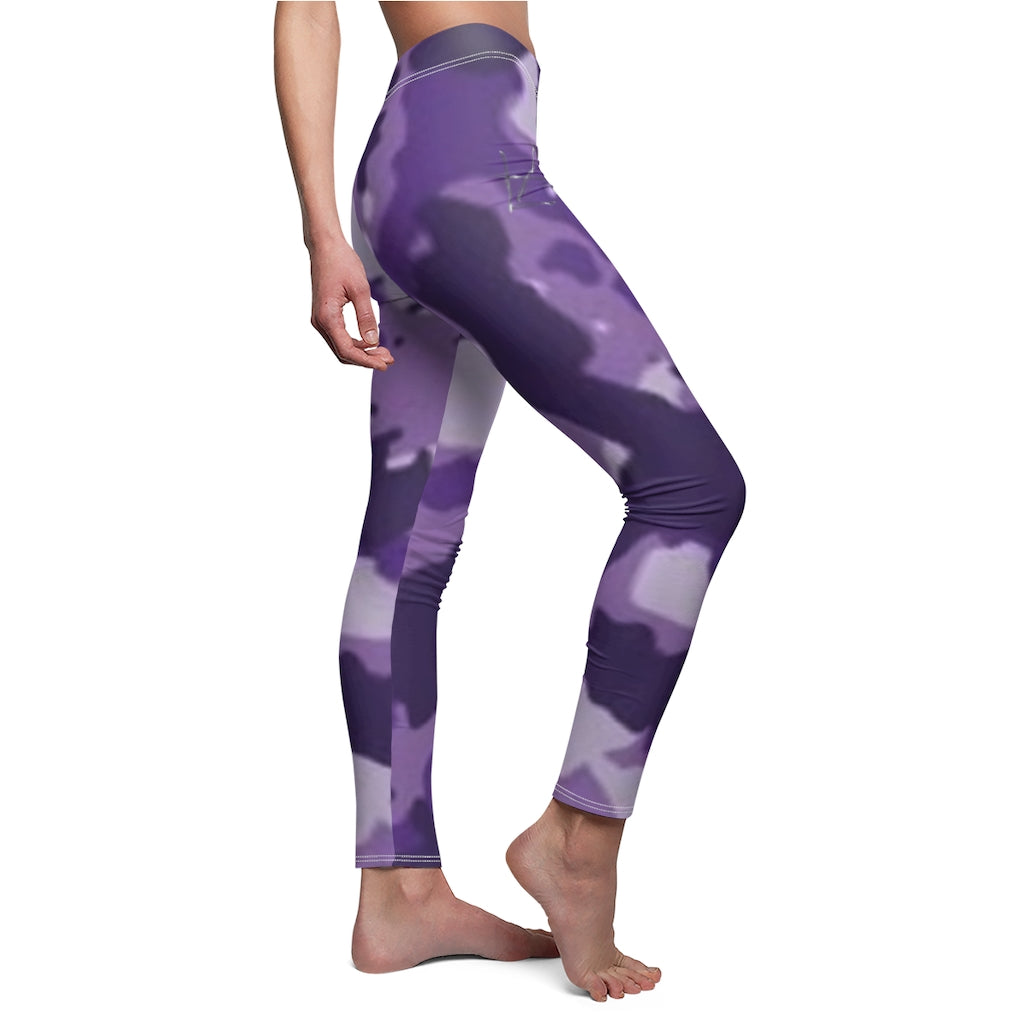 Art Leggings Purple Camo Brushed Suede Leggings