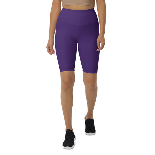 ICONIC Purple Biker Shorts in Gold