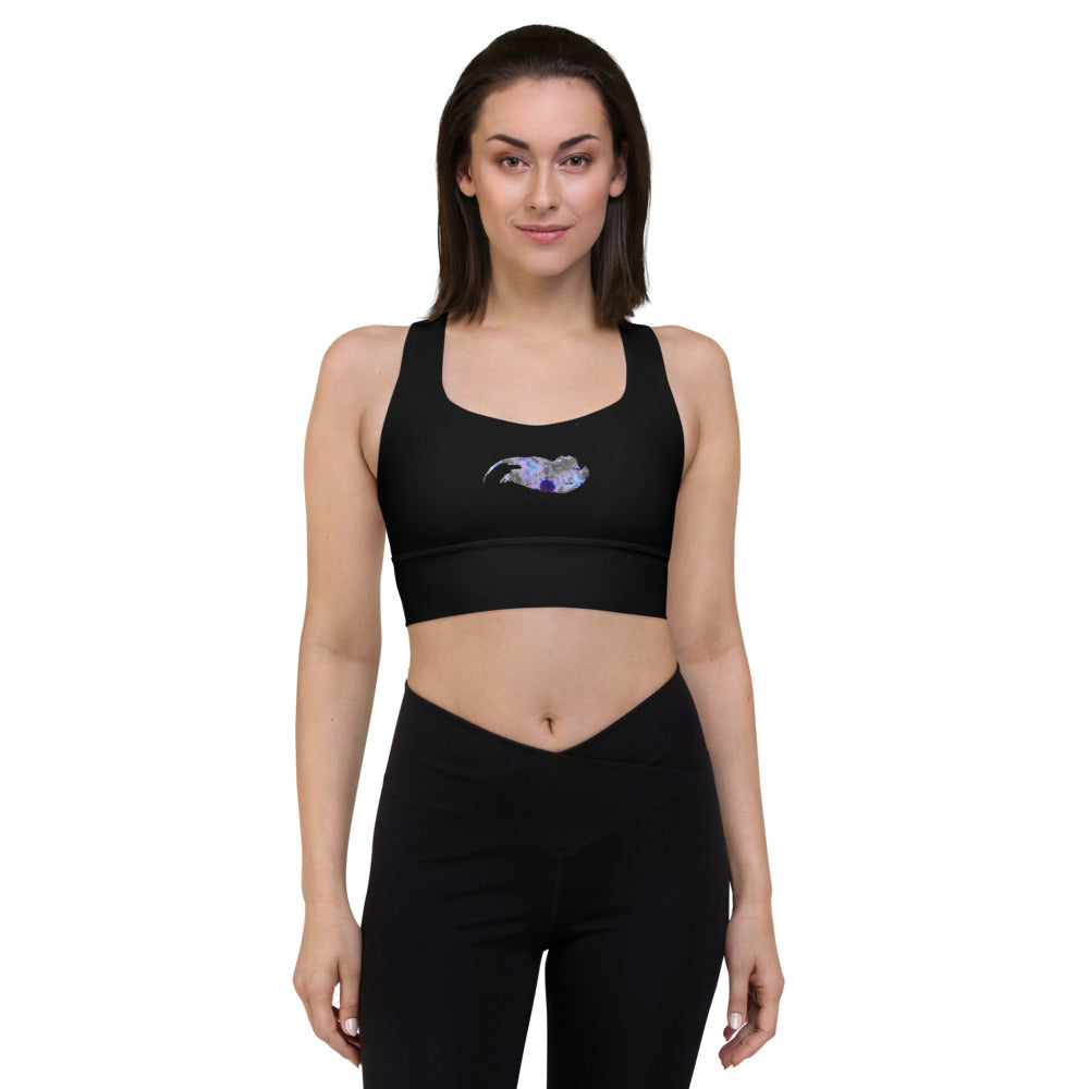 Activewear Longline Sports Bra in Abstract Print
