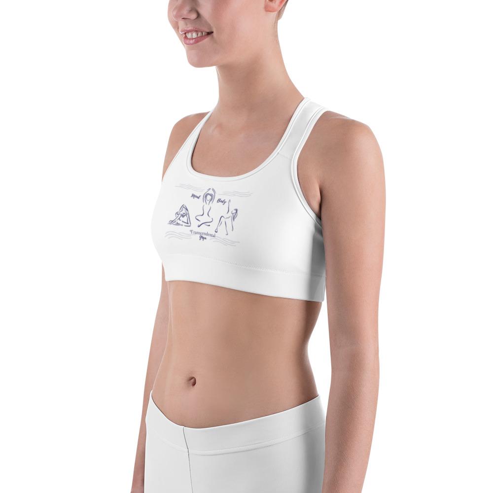 Mind Body Transcendental Yoga White Sports bra