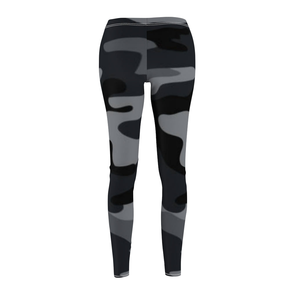 Art Leggings Black & Grey Camo Brushed Suede Leggings