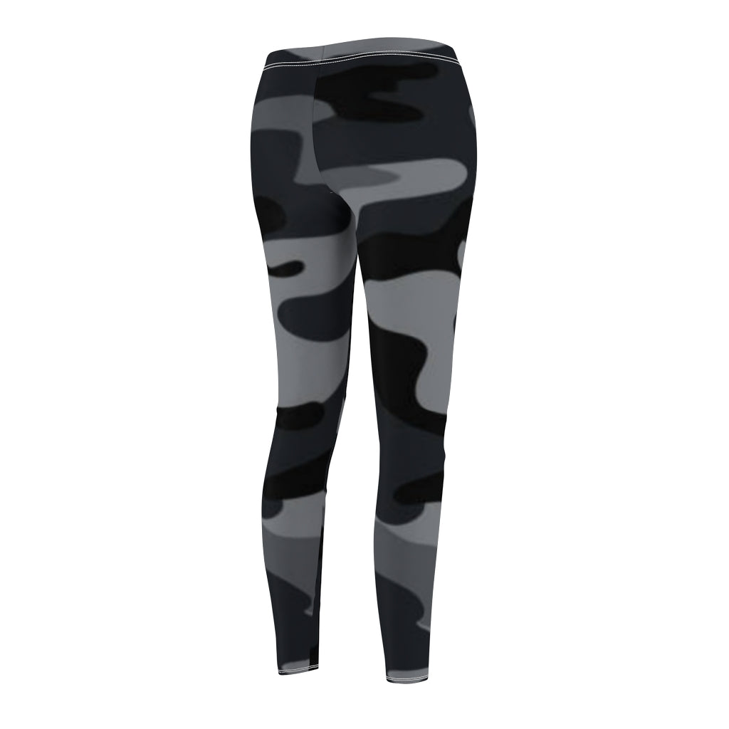 Art Leggings Black & Grey Camo Brushed Suede Leggings